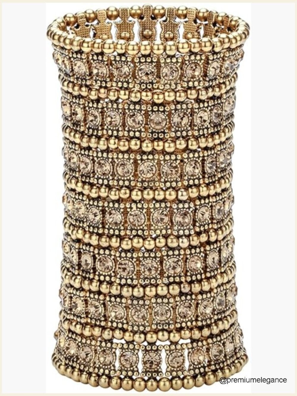 Stretch Cuff Bracelet with Sparkling Crystals, 7 Row, Lead & Nickel Free, Gift